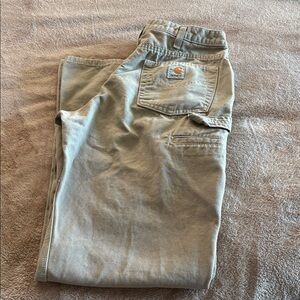 Carhartt Carpenter Pants Women's 8x32 Brown Canvas Utility Rugged Flex Workwear